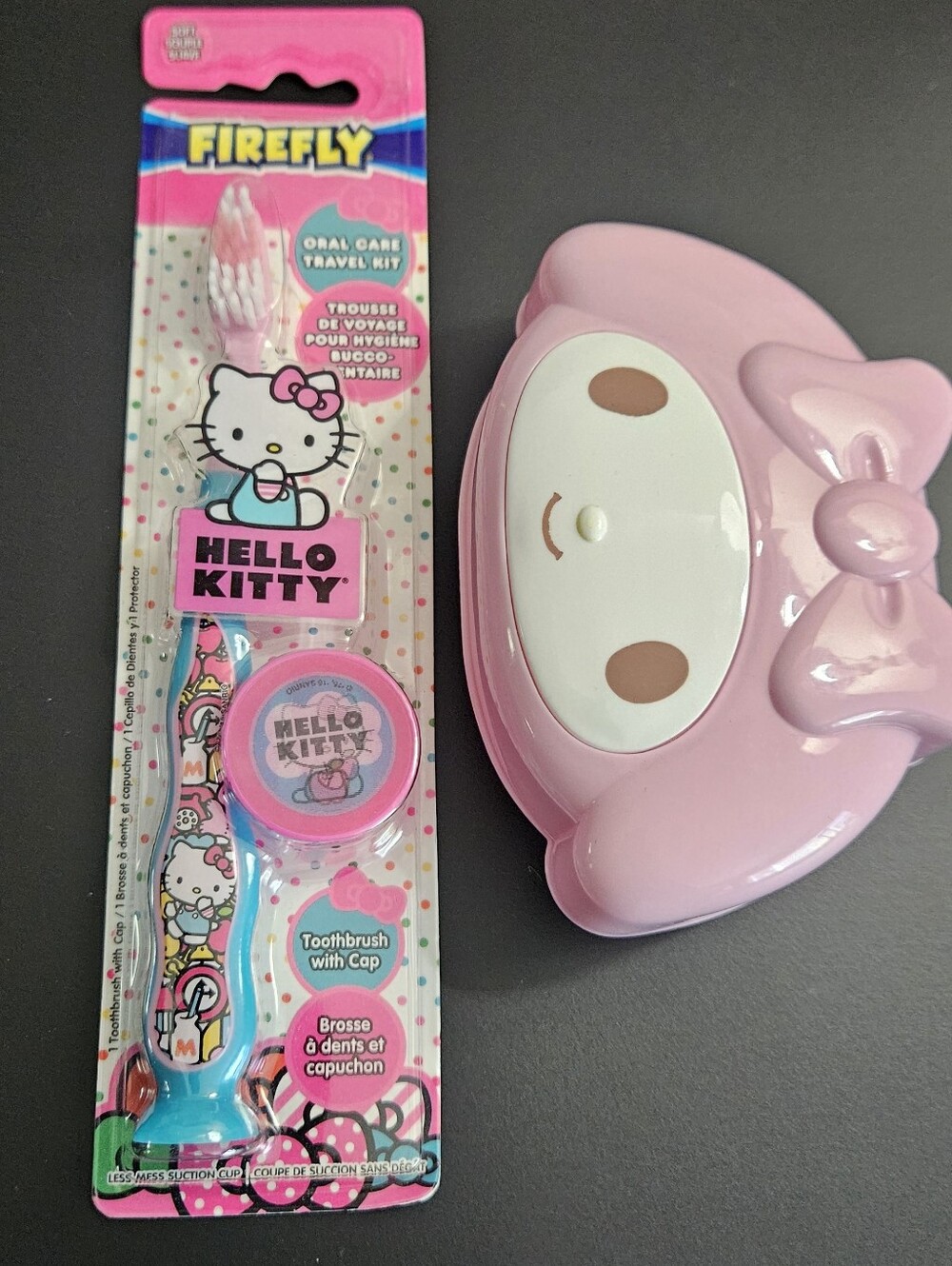 Sanrio Hello Kitty My Melody Girls Travel Toothbrush  Soap Container Kids Pink